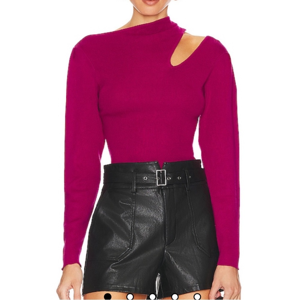 BCBG Magenta Cutout Sweater x REVOLVE